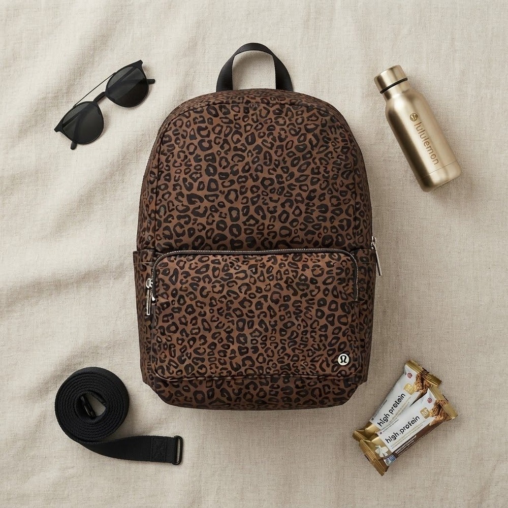 Lululemon Everyday Backpack 2.0 Women 23L Leopard Print Laptop Travel School Bag